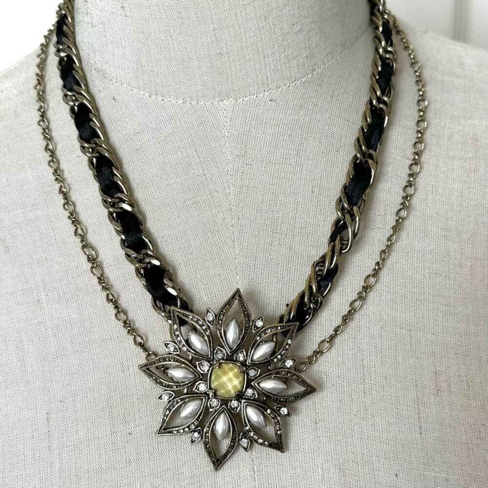 Lydell NYC floral multi strand necklace